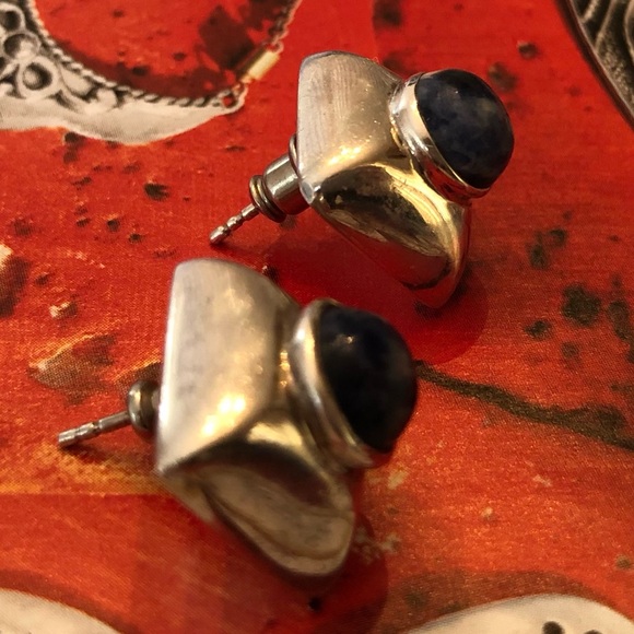 Silpada Sterling Silver Blue Sodalite Earrings on Posts P0522 - Picture 15 of 16
